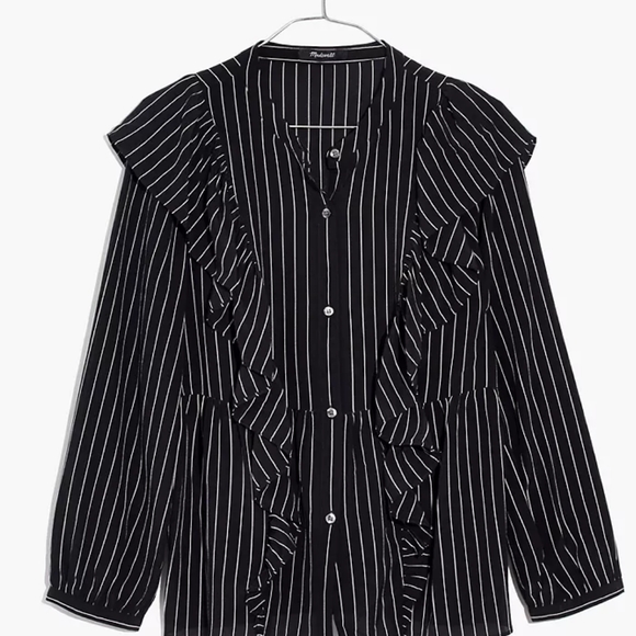 MADEWELL Silk Ruffle Front Top NWOT - Picture 7 of 11